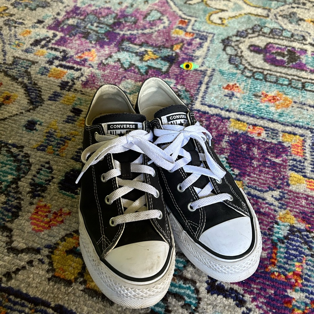 Converse Black Low Top Chuck Taylor Sneakers Platform
